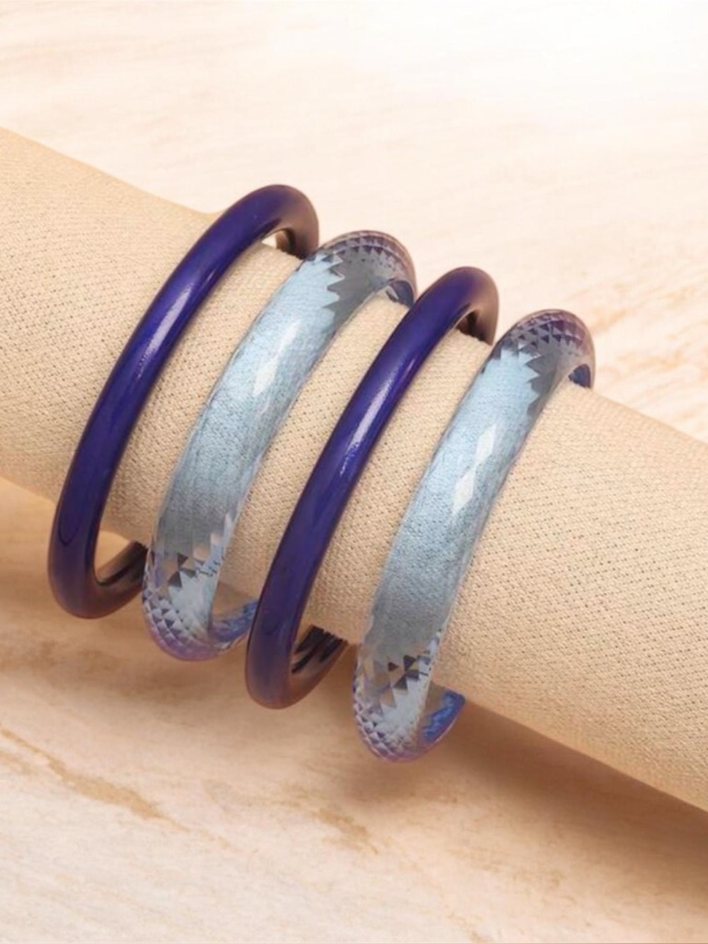 🔥🔥🆕4pc Shades of Dark Blue Bangle Bracelets